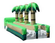 inflatable slip and water slide palm tree jungle